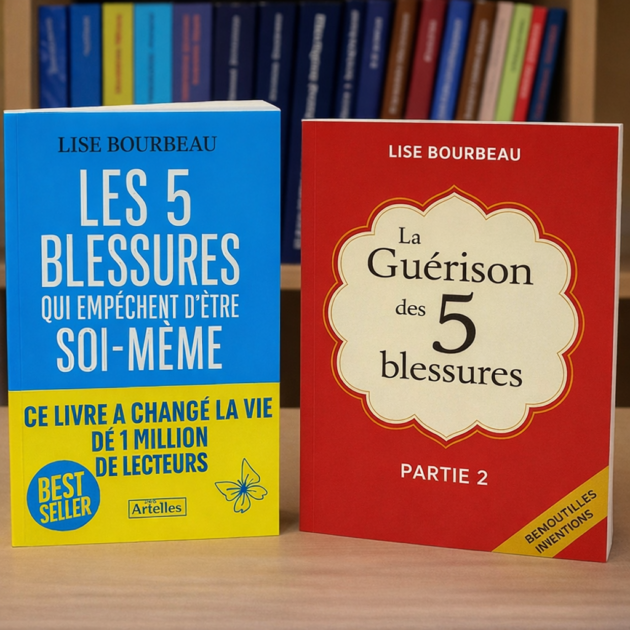 Pack 2 livres : Les 5 blessures qui empêchent d’être soi-même + La guérison des 5 blessures – Lise Bourbeau